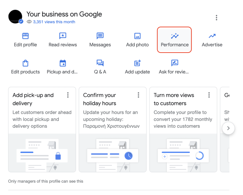 A visual representation of a computer screen displaying the Google My Business Insights dashboard, with graphs and charts depicting user interactions, reviews, and other key metrics, highlighting the data-driven decision-making aspect for business optimisation.