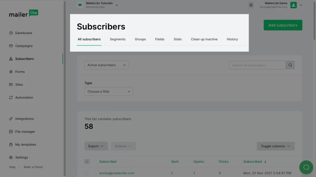 Mailer Lite Creating Your Subscriber List