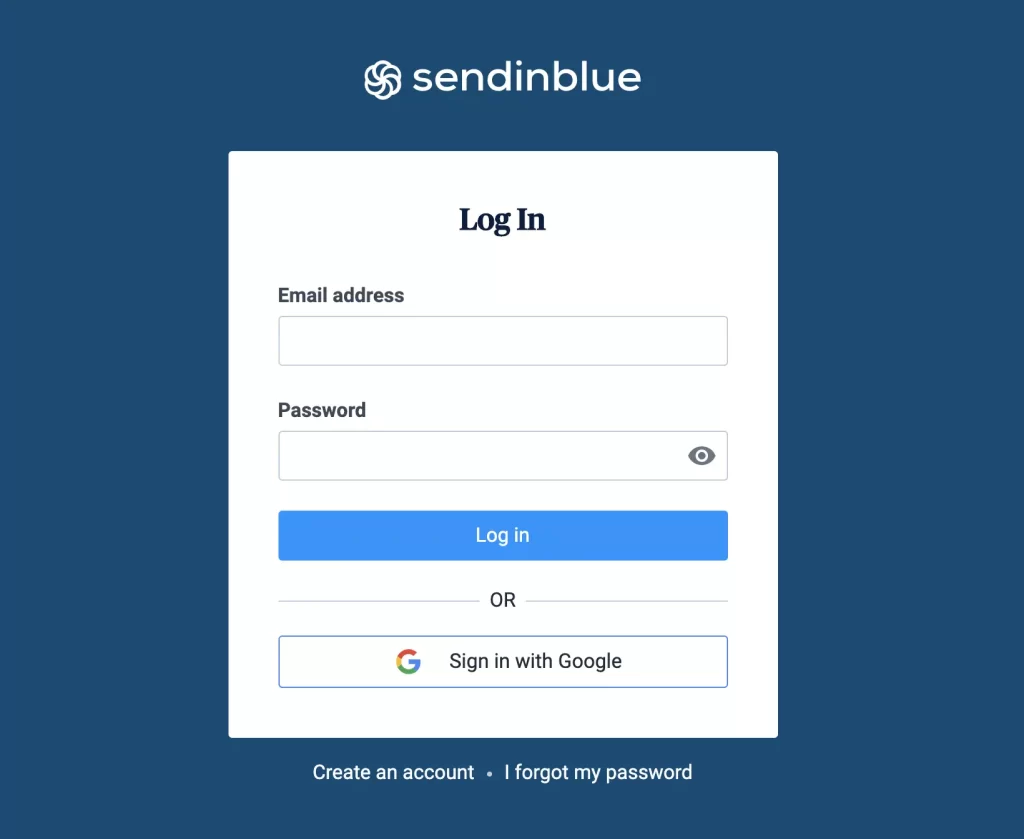 Sendinblue Login Page